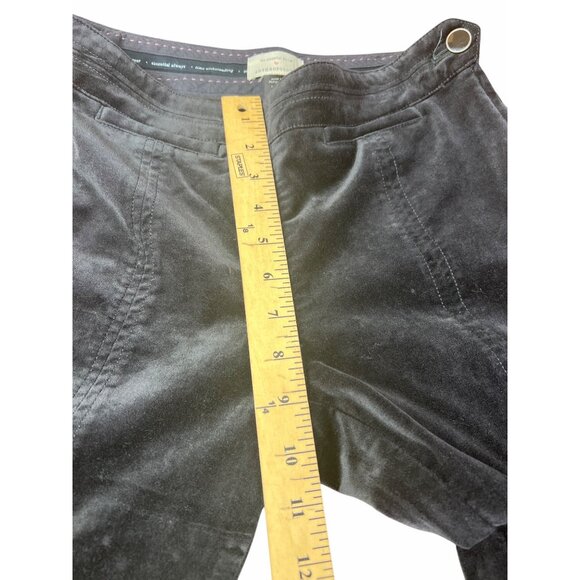 Anthropologie Black The Essential Slim Velvet Straight Pants US 0 UK 4 EU 32 - Picture 14 of 16